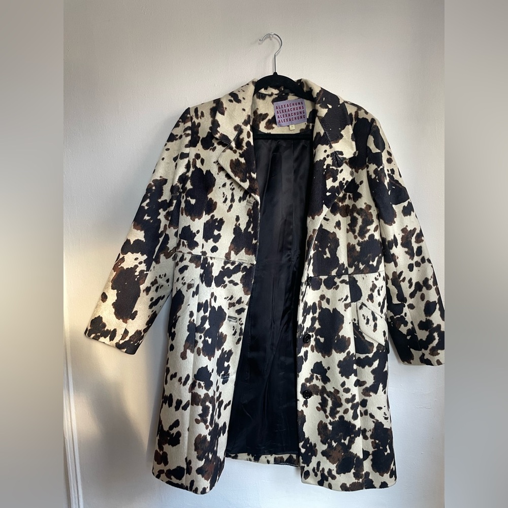 AlexaChung Cow Print Coat